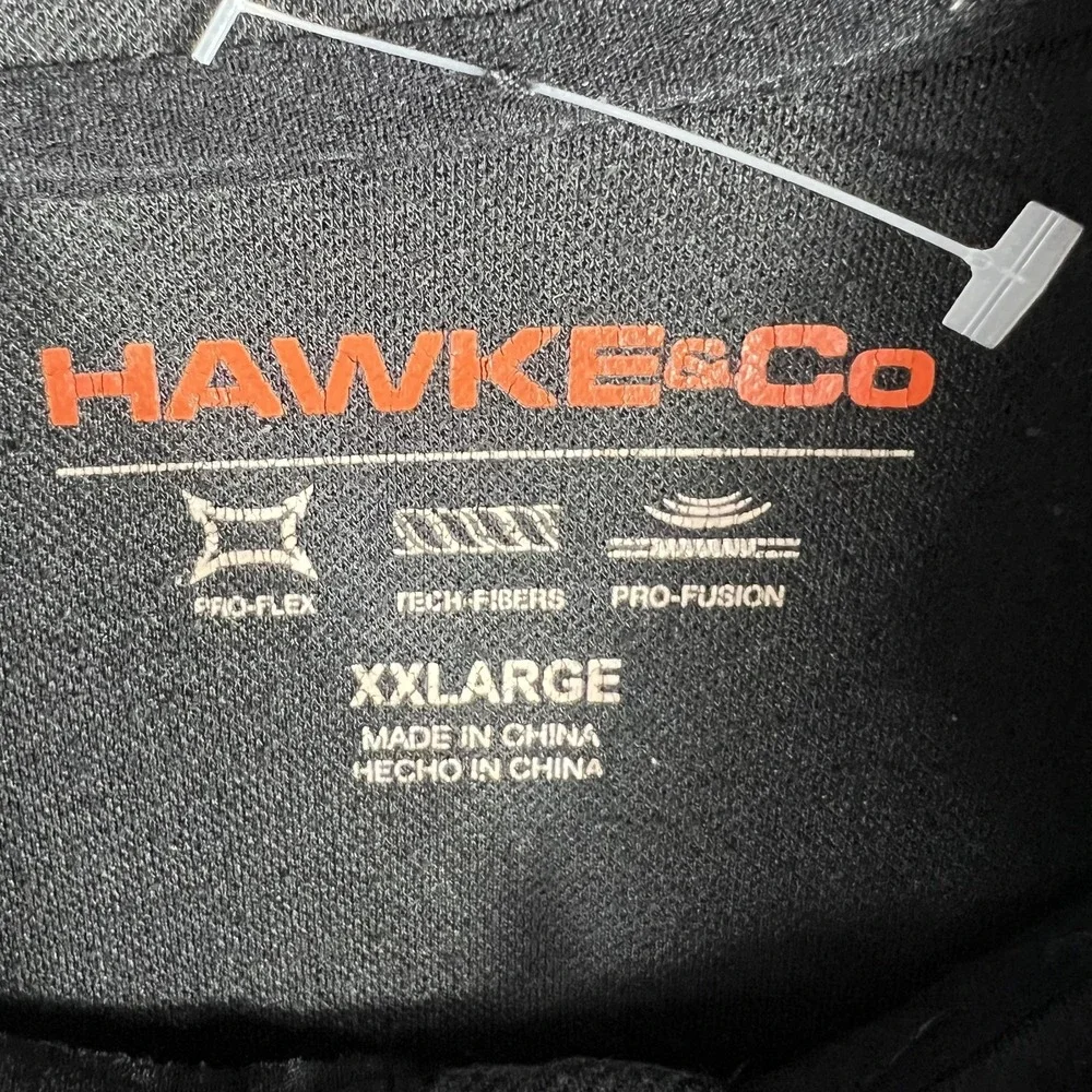HAWKE & CO Men's XXL Gray Black 1/4 Zip Pullover Activewear Tech Fibers Top